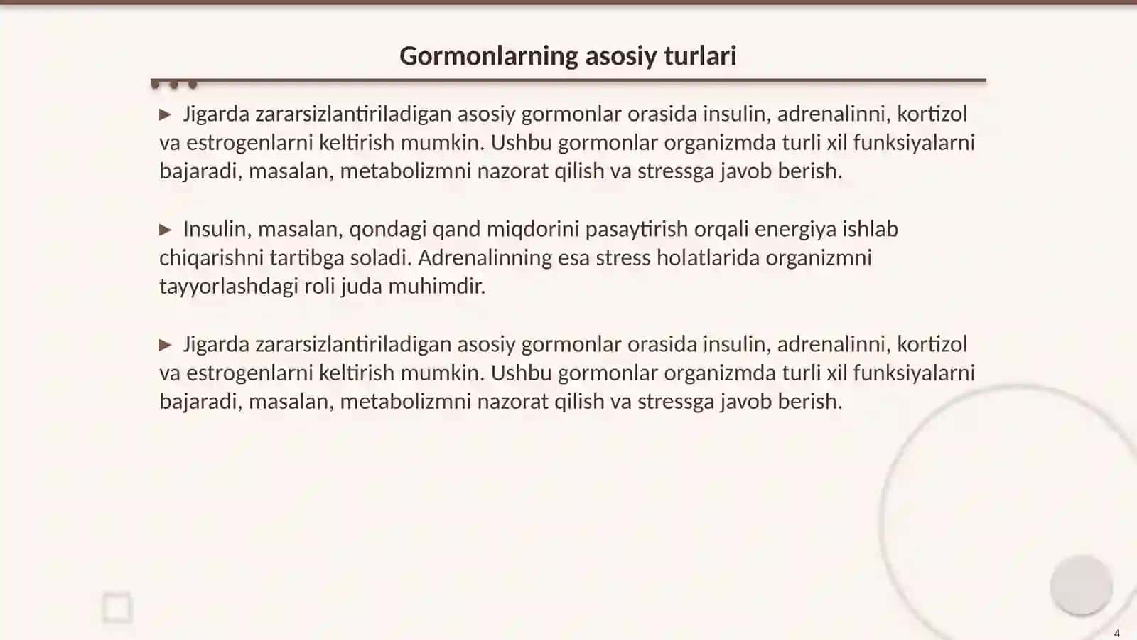 Jigarda gormonlarning zararsizlantirilishi,klinik ahamiyati 4