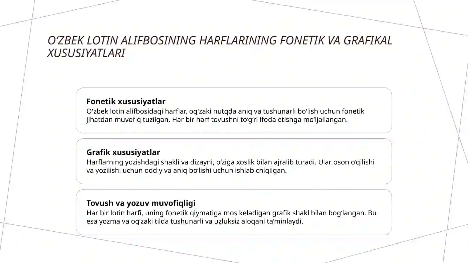 Uzbek lotin alifbosining tavsifi 4
