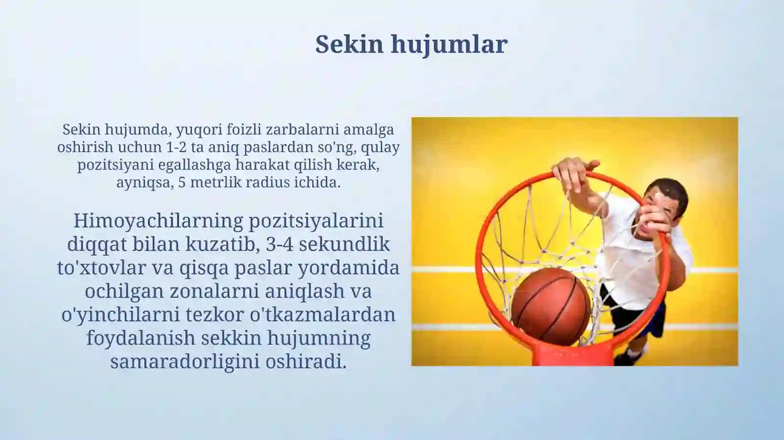 Basketbol oʻyin taktikasi asoslari 4