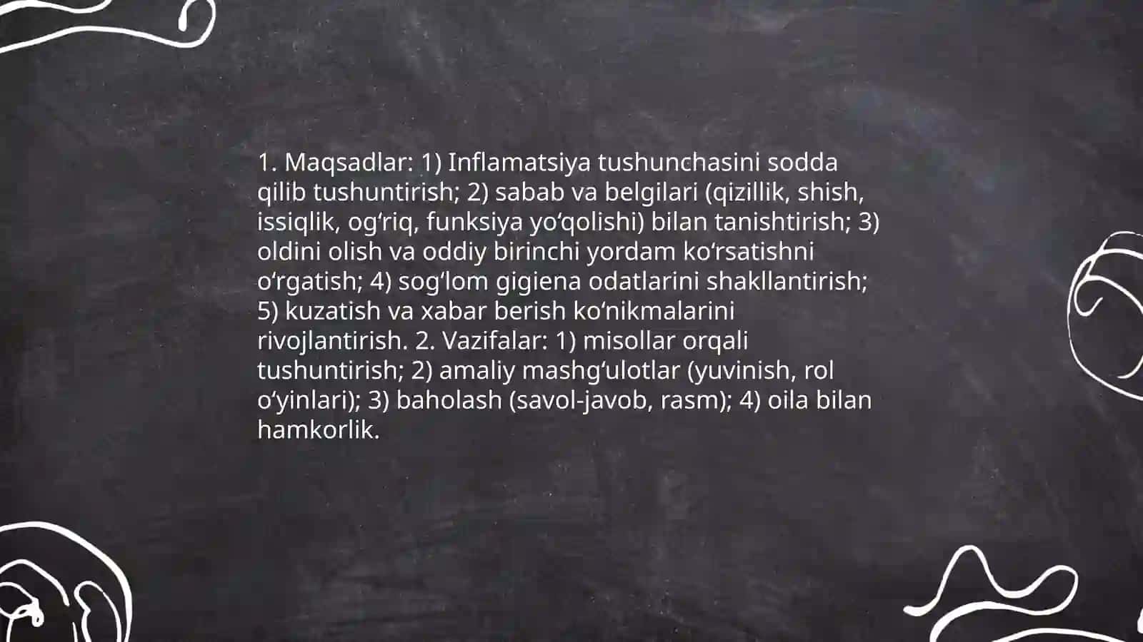 Boshlangʻich inflammation mahorat darslari usuli 4