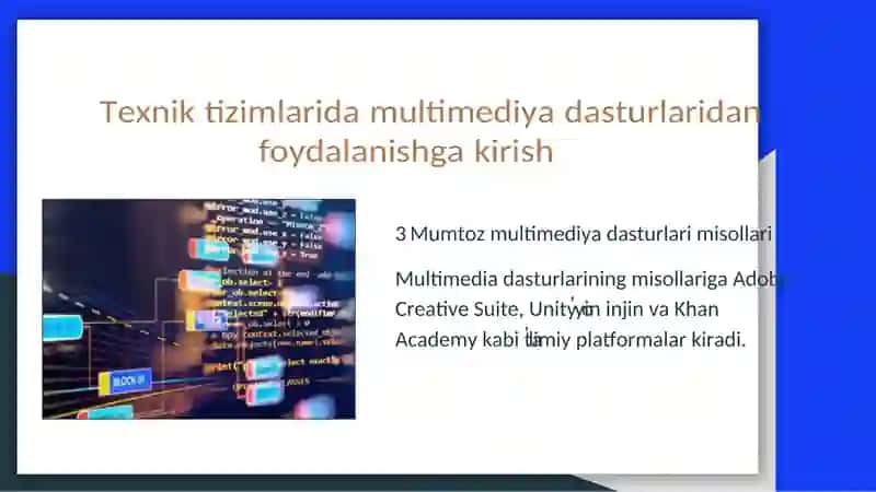 Texnik tizimlari multimediya dasturlaridan foydalanish texnologiyalari 4