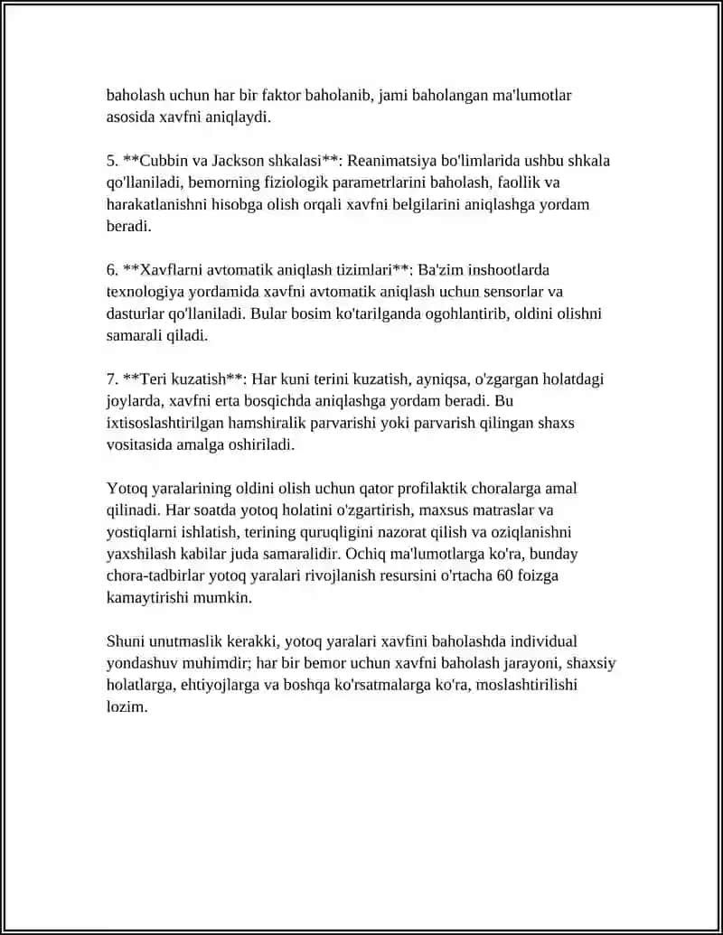 BEMORLARDA YATOQ YARALARINI OLDINI OLISH 4