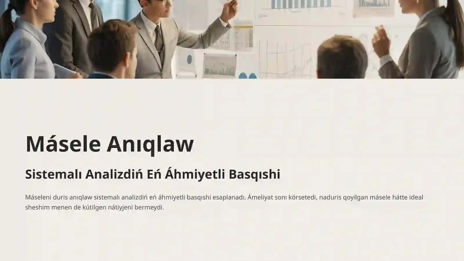 Sistemalı analiz tiykarları: máseleni hám maqsetlerdi anıqlaw 4