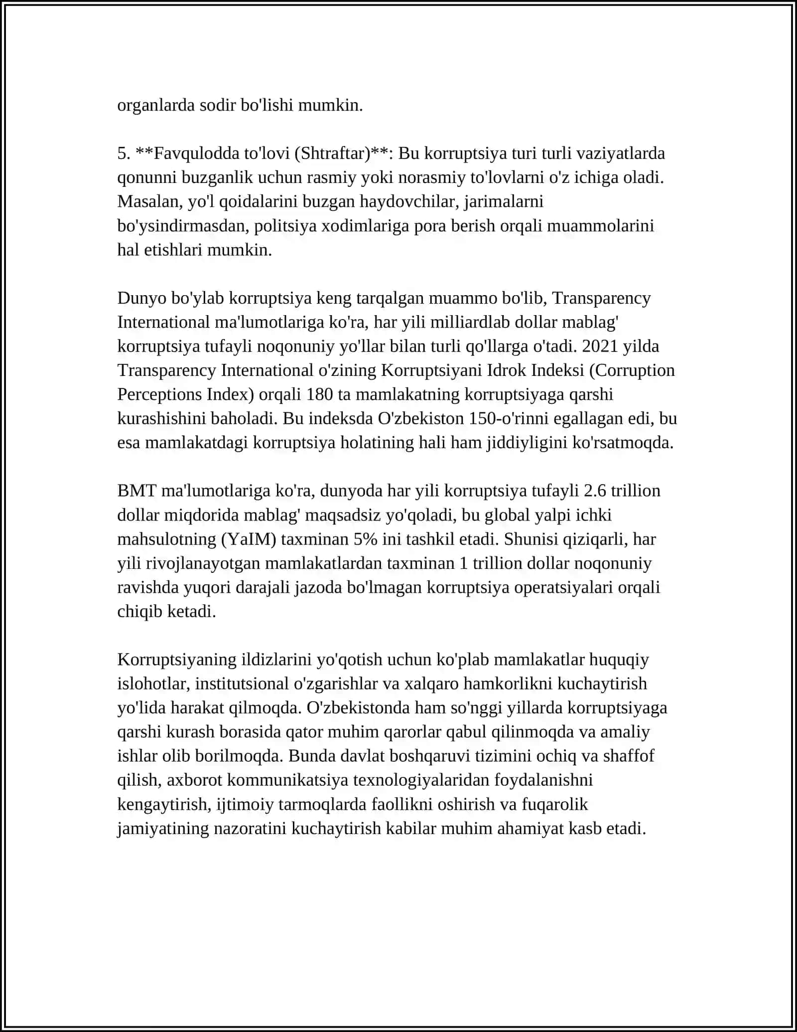 KORRUPSIYAGA OID HUQUQBUZARLIKLAR UCHUN JAVOBGARLIK VA UNING HUQUQIY ASOSLARI 4