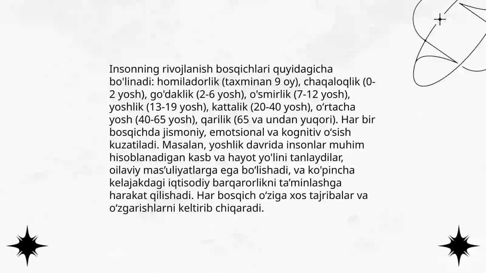 Yosh davrlari tasniflanishi, yosh inqirozlari haqida 4