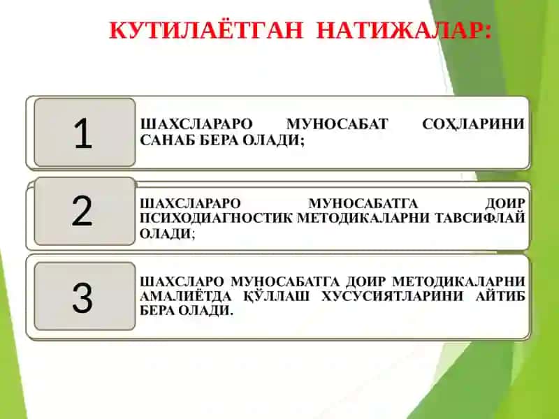 Шахслараро муносабат психодиагностикаси 4