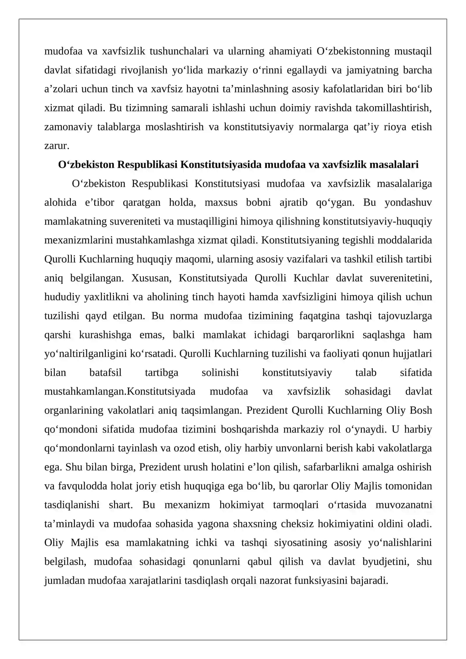 Mudofaa va xavfsizlikni ta’minlashda Qurolli Kuchlarning o‘rni 4