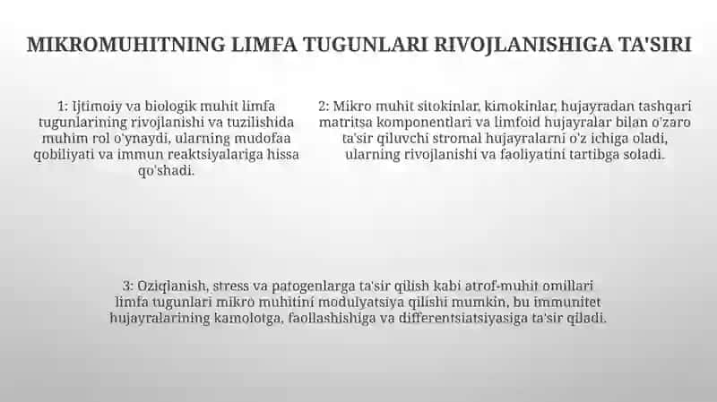 Limfa Tugunlarining Taraqqiyotiga Va Tuzilishiga Ijtimoiy, Biologik Muhitlarning TaʼSiri 4