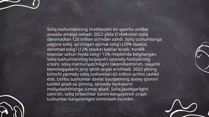 O'zbekiston Respublikasi davlat byudjeti mablag'lari shakillantirish va taxsimlash mulohazalarimni xaqida 4