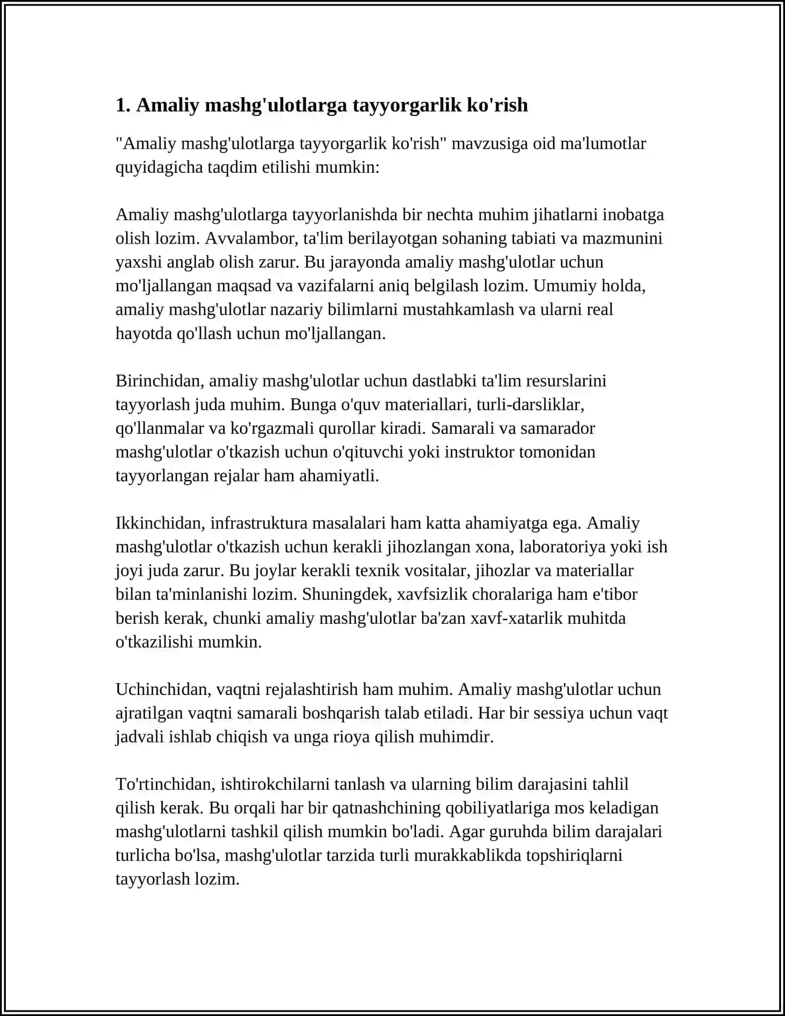 AMALIY MASHGULOTLARGA TAYYORGARLIK KO'RISH VA UY ISHLARINI BAJARISH 4