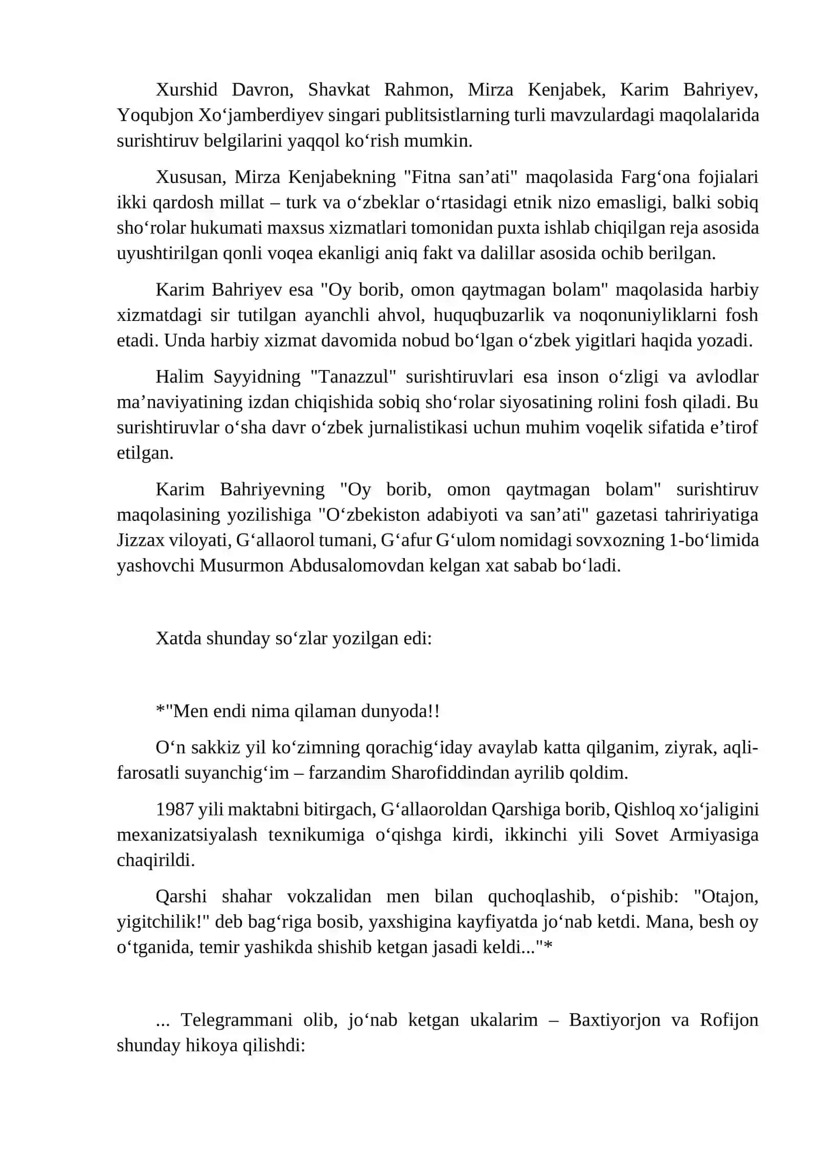 O'zbek matbuotida jurnalistik surishtiruv 4