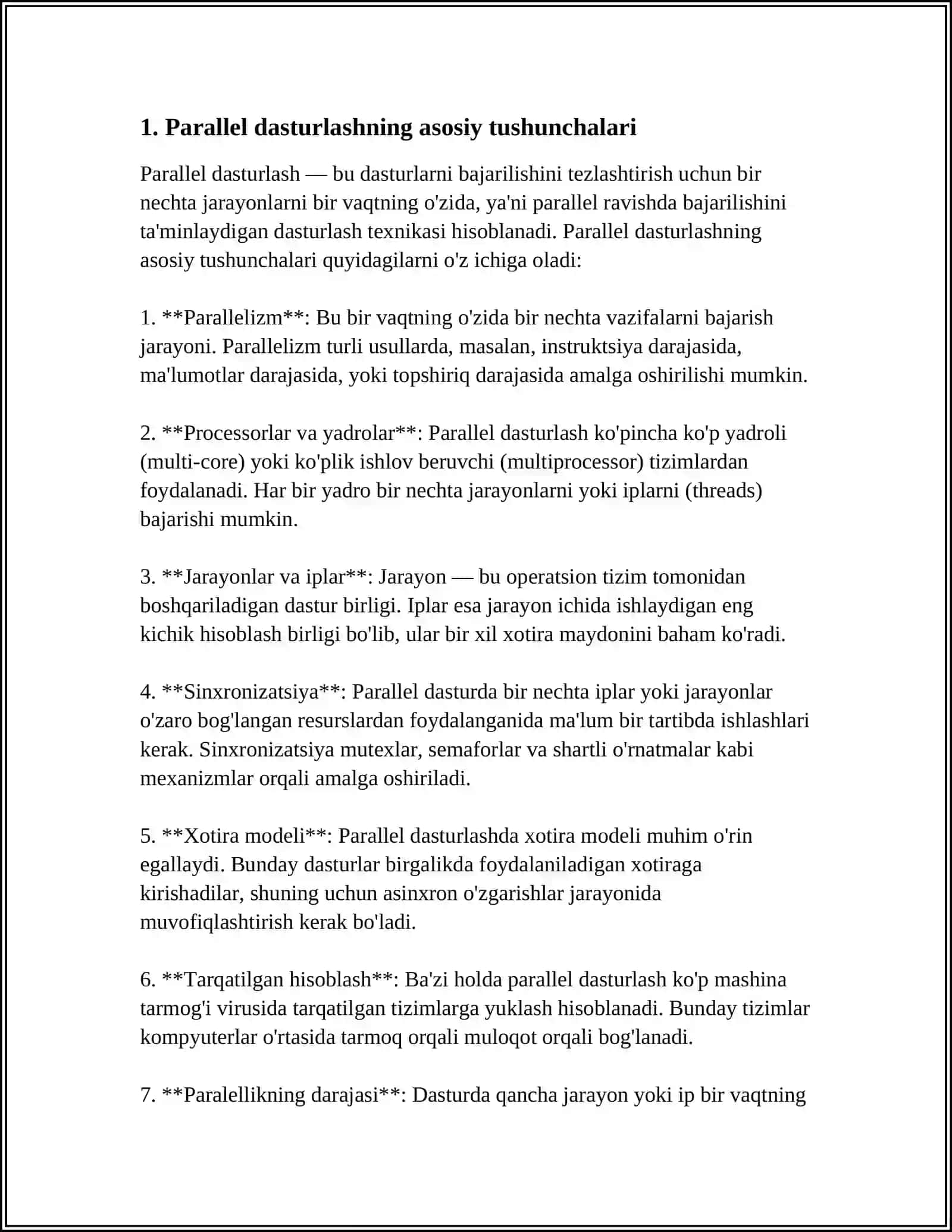 PARALLEL DASTURLASH ASOSLARI 4