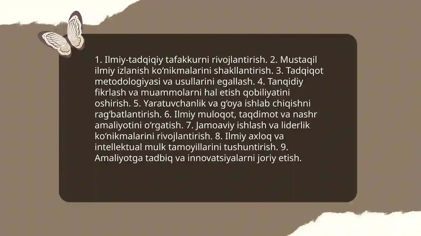 Talabalar tadqiqiy faoliyatini tashkil etishning maqsad va vazifalari 4