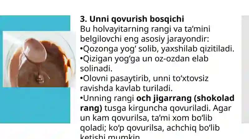 AMALIY MASHG'ULOT MILLIY TAOMLARDAN  HOLVAYITAR TAYYORLASH 4
