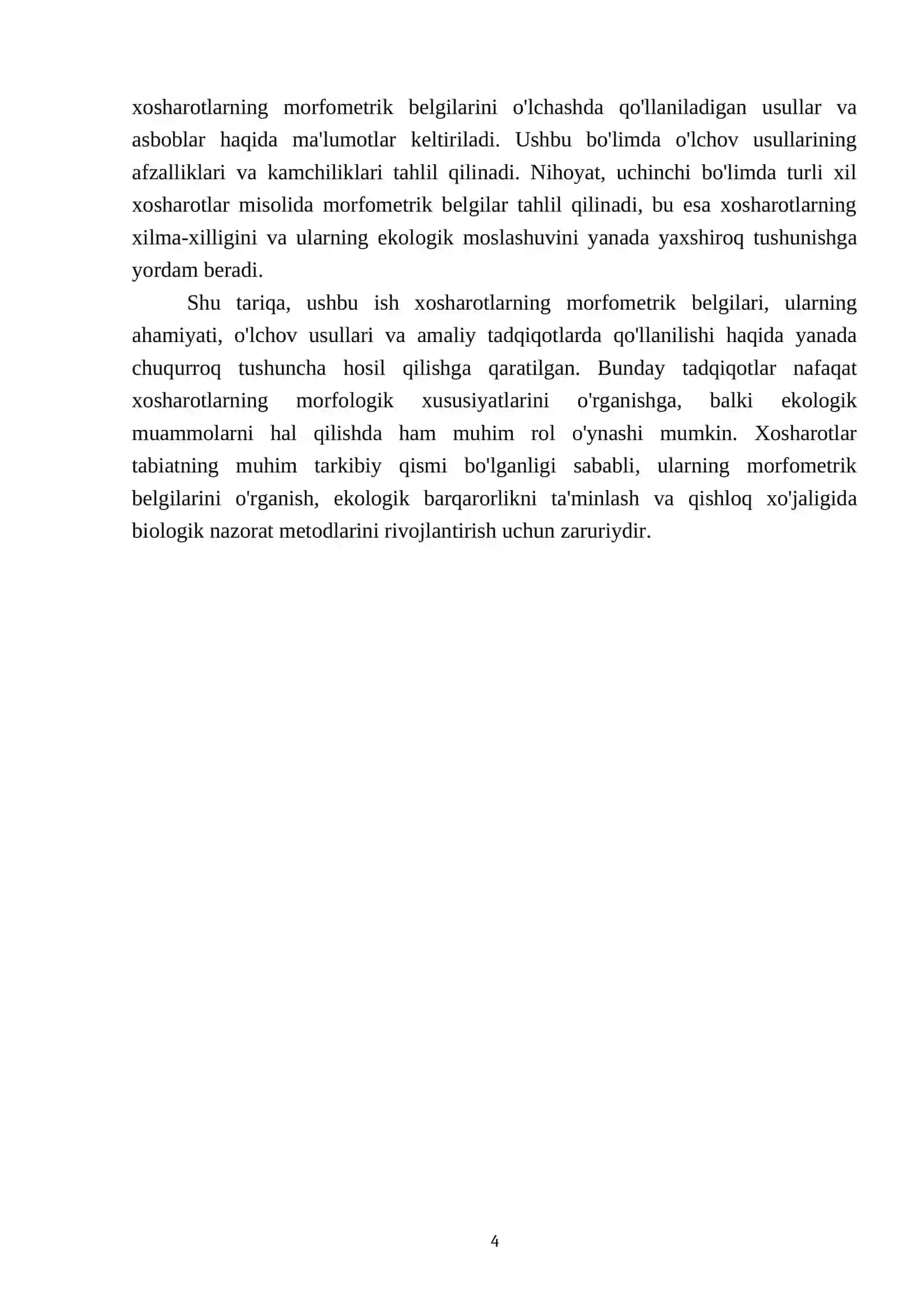 Xosharotlarning morfometrik belgilari 4