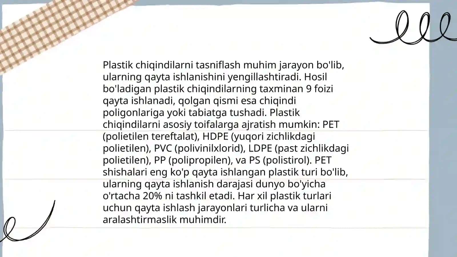 Chiqindilar assortimenti va ishlatilishi 4