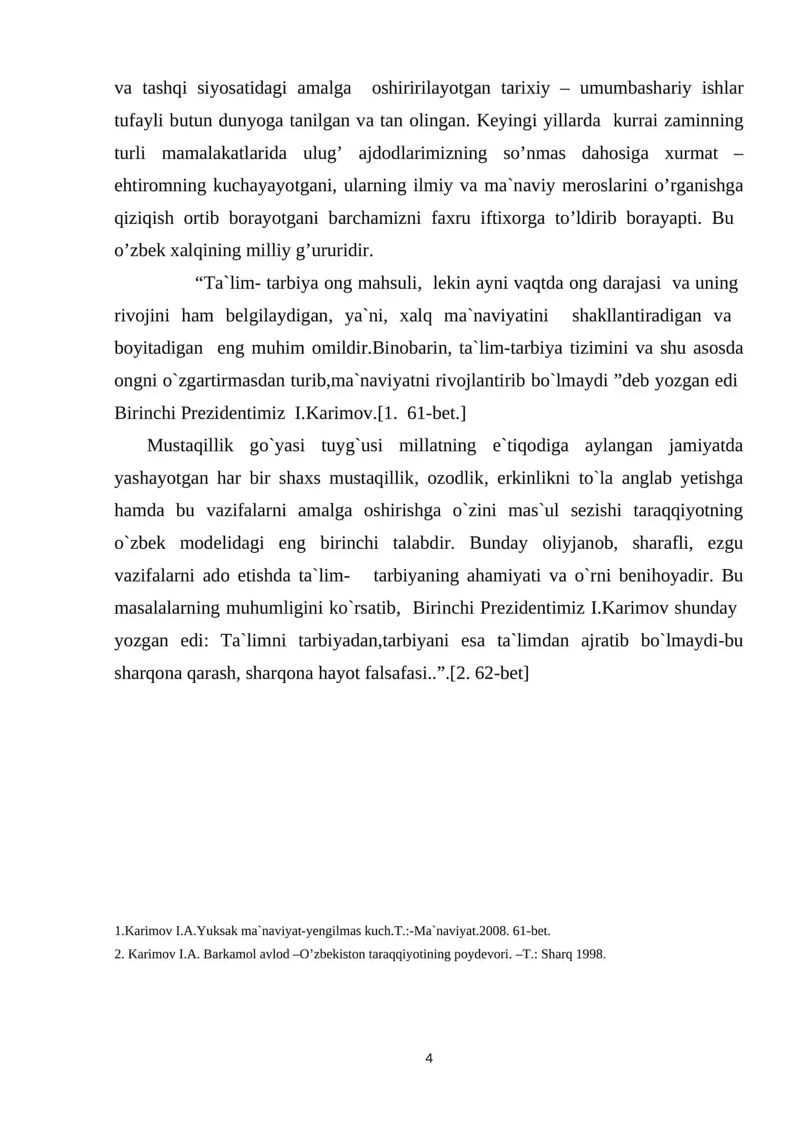 Psixologiya (f.t.b) ta’lim yo’nalishi 171-guruh KURS ISHI 4