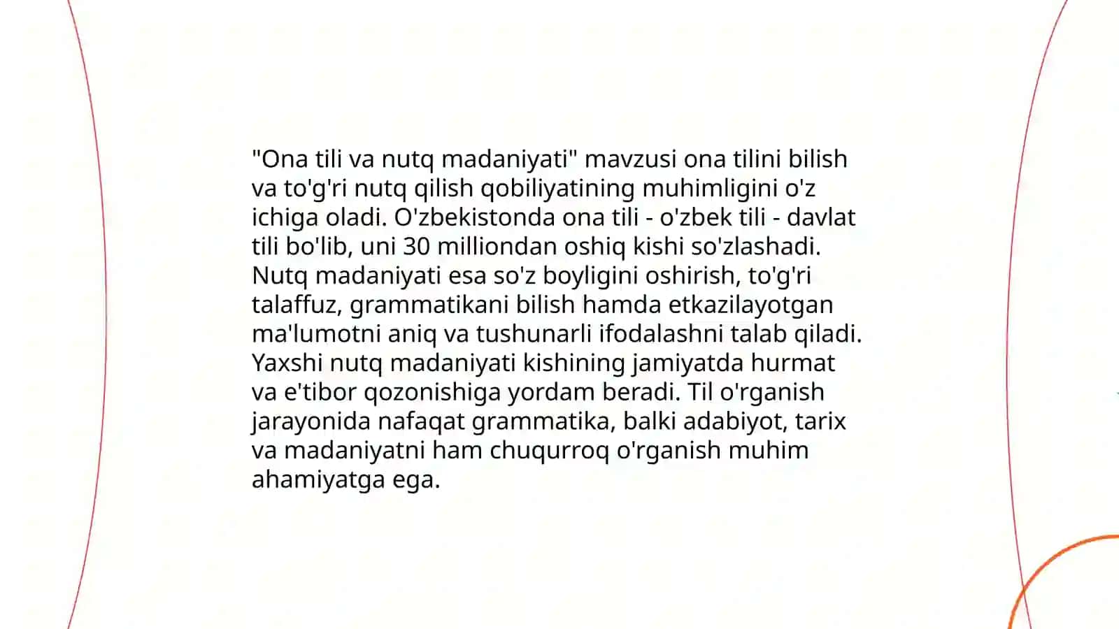 Nutqning sofligi va ma'naviy jihatlari. Muloqot madaniyati nutqiy etiket 4