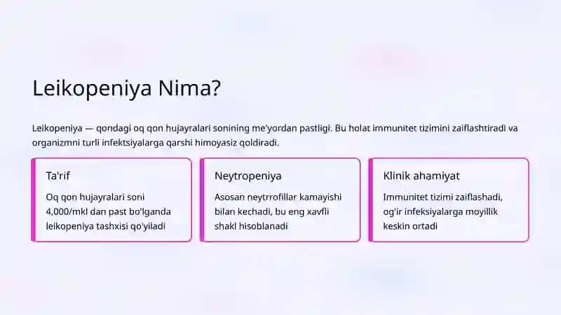 Leikotsitoz va Leikopeniya: Klinik Ahamiyati 4