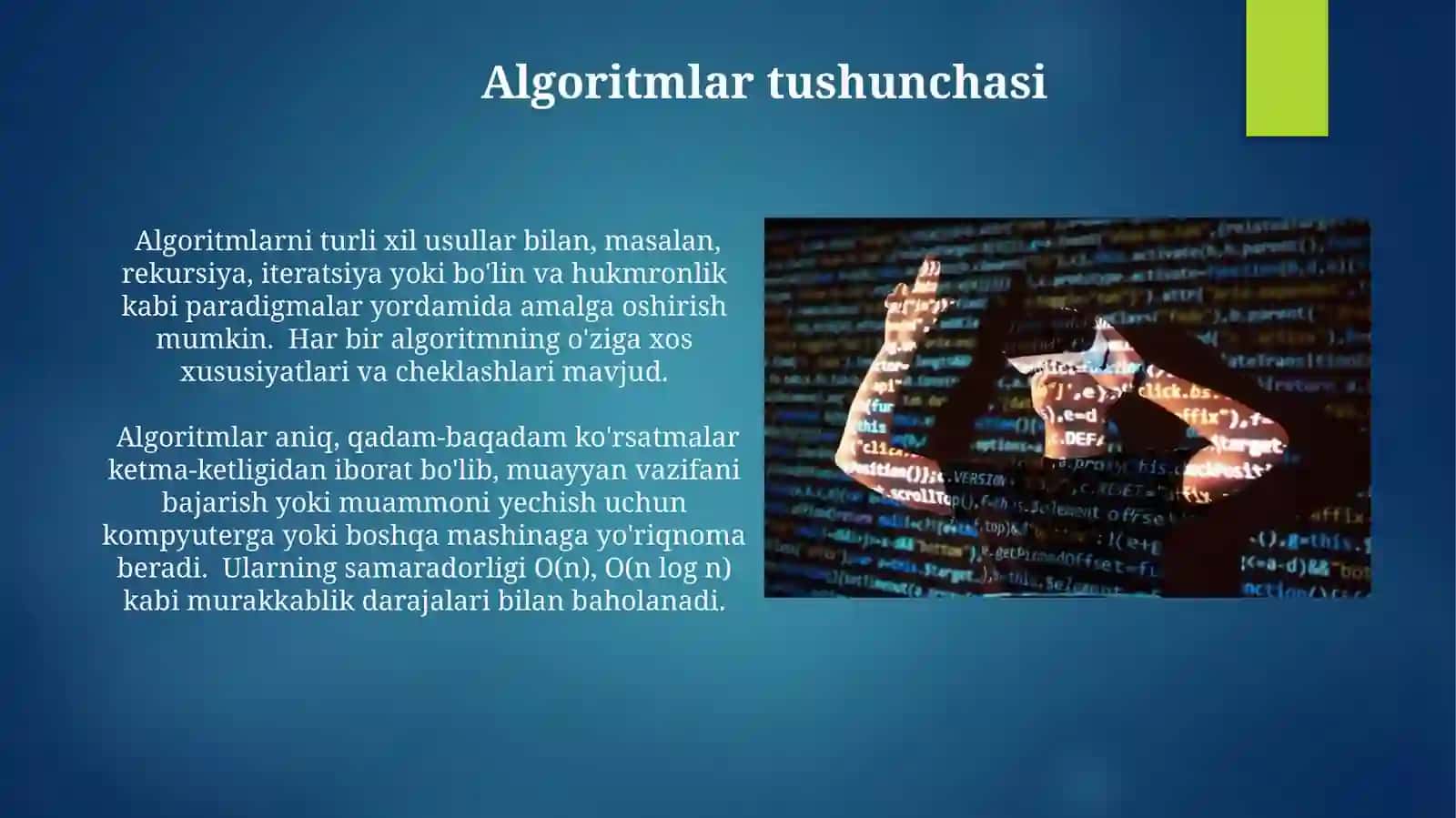 Algoritmlar va ma'lumotlar tuzilmasi tushunchalari 4