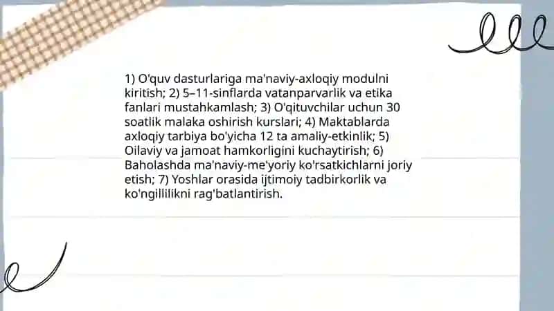 Yangi O'zbekistonda amalga oshirilayotgan ma'nviy o'zgarishlar 4