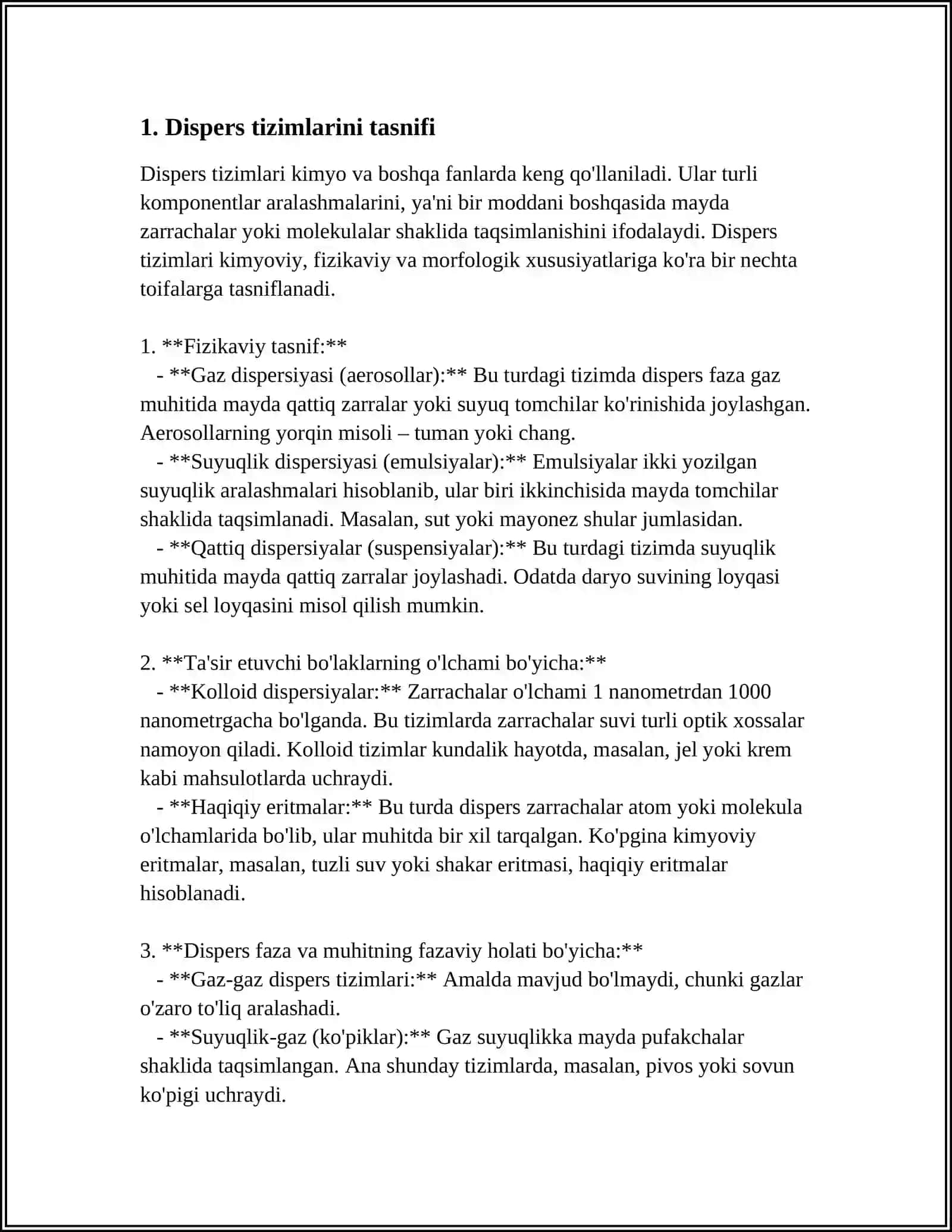 Oziq Ovqat Mahsulotlarining Dispers Tizimlari Sifatida Turlanishi 4