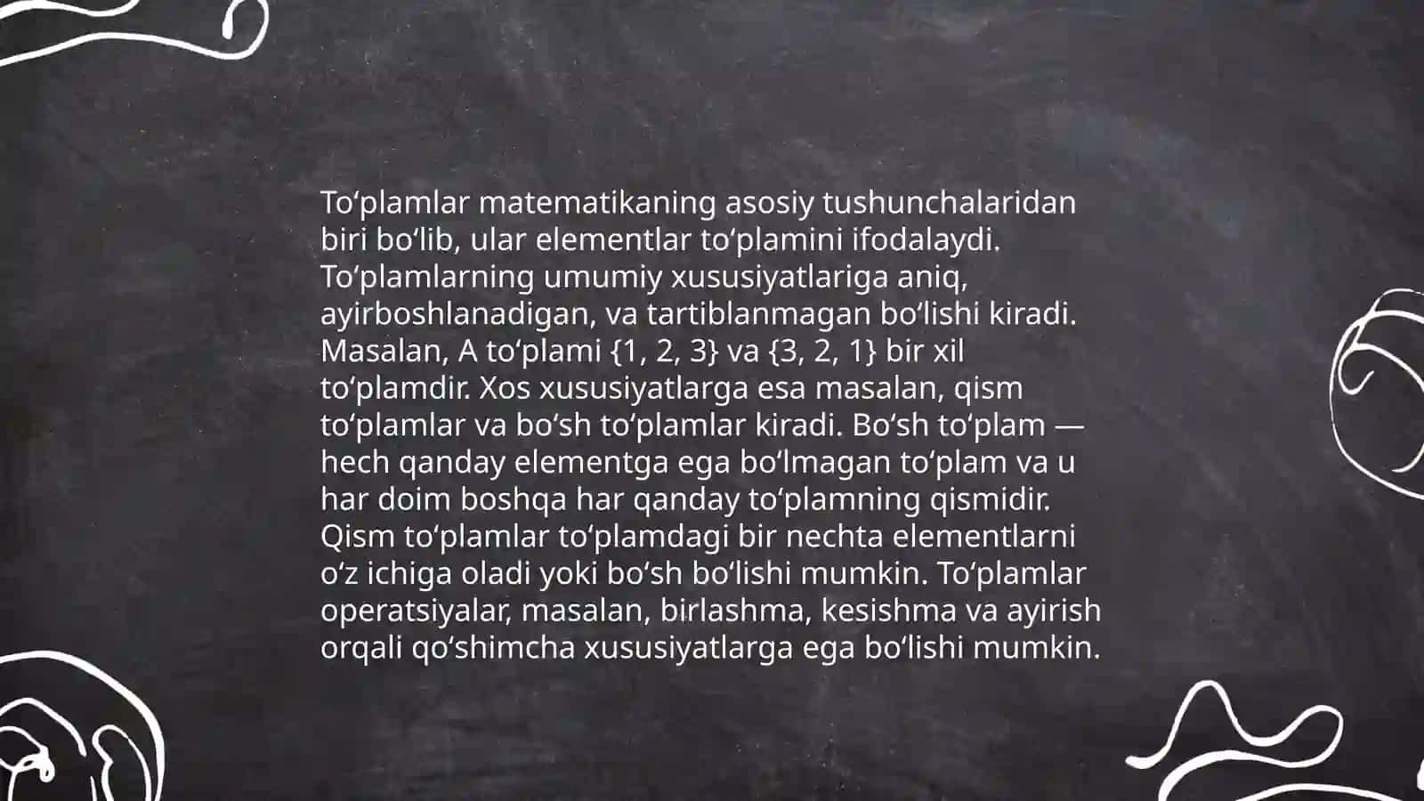 To'plamlarni sinflarga ajratishga oid misollar 4