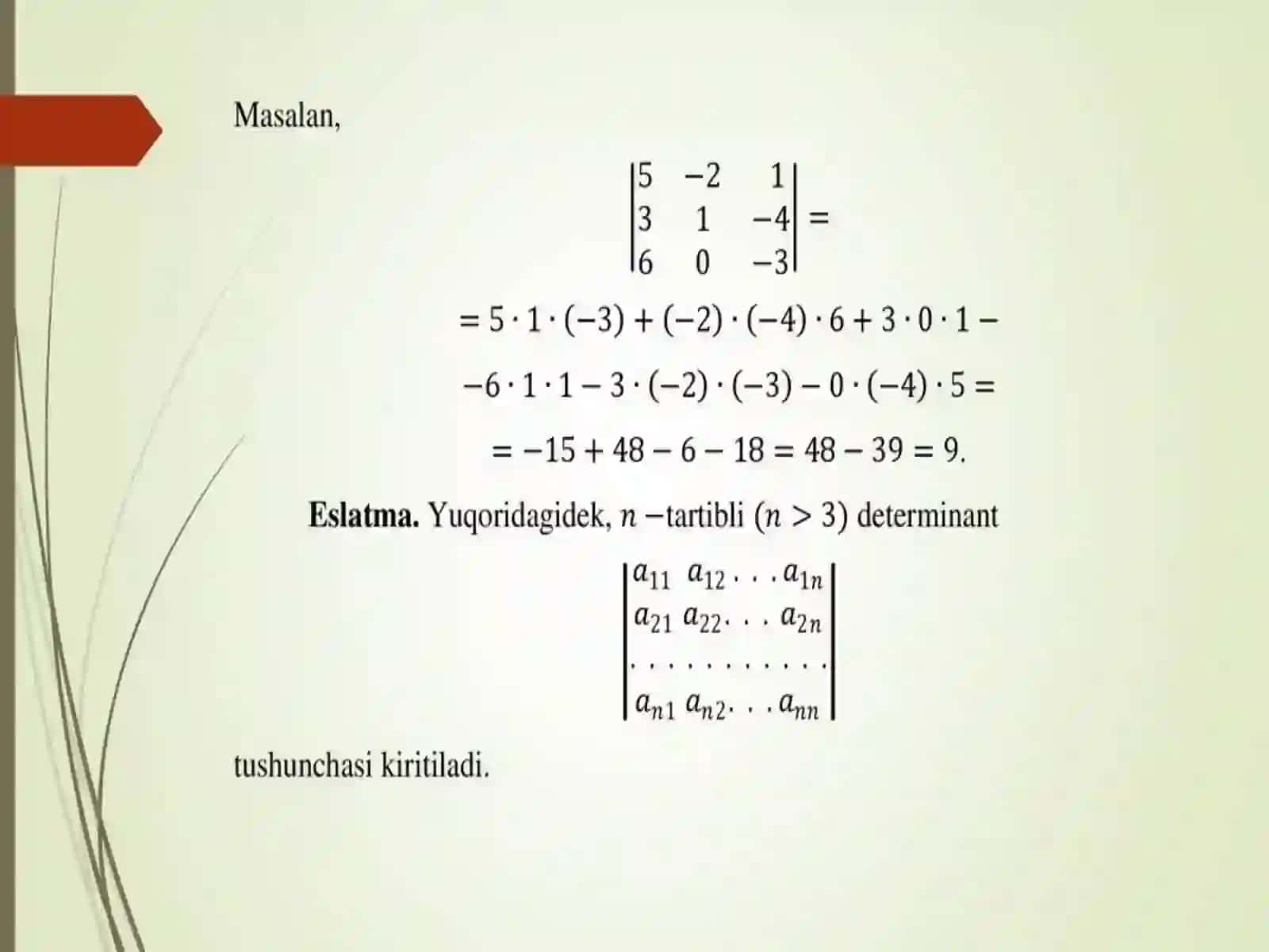 determinantlar va ularning xossalari 4