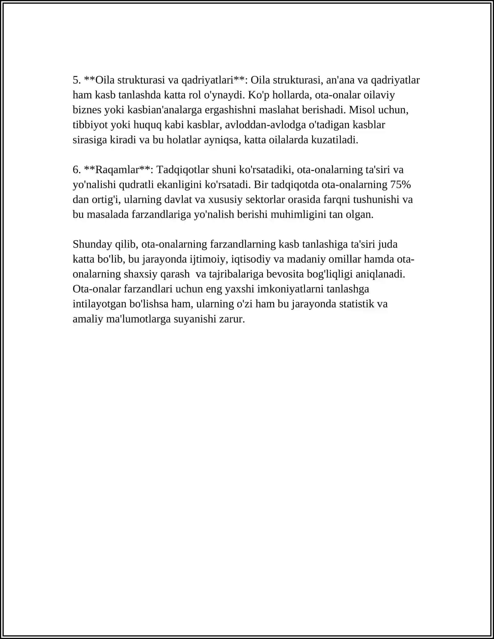 KASB TANLASHDA OTA-ONALARNING TUTGAN OʻRNI 4