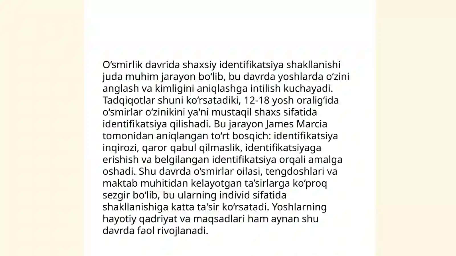 O‘smirlik davrida psixik rivojlanish xususiyatlari 4