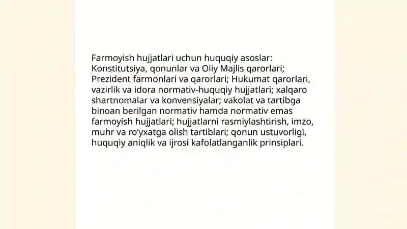 Farmoyish hujjatlari va uning turlari 4
