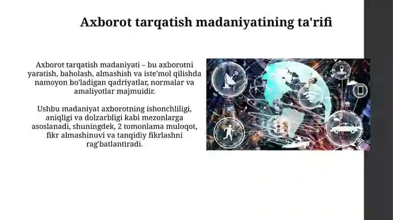 Mediya maydon tuzilishi tasiri va mediya maydonda axborot tarqatish madaniyat 4