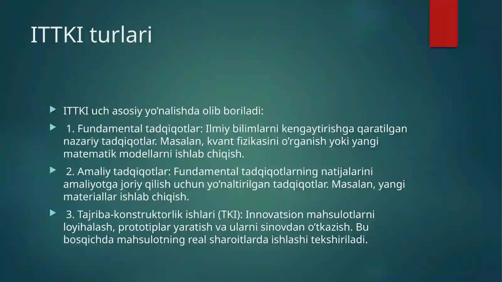 Ilmiy-tadqiqot va tajriba konstruktorlik ishlari (ITTKI) 4
