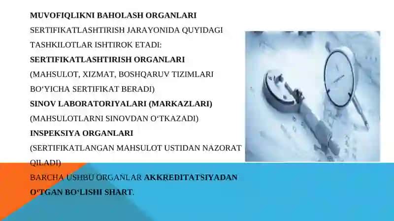 O’zbekiston Sertifikatlashtirish milliy tizimining tashkiliy va me’yoriy asoslari 4