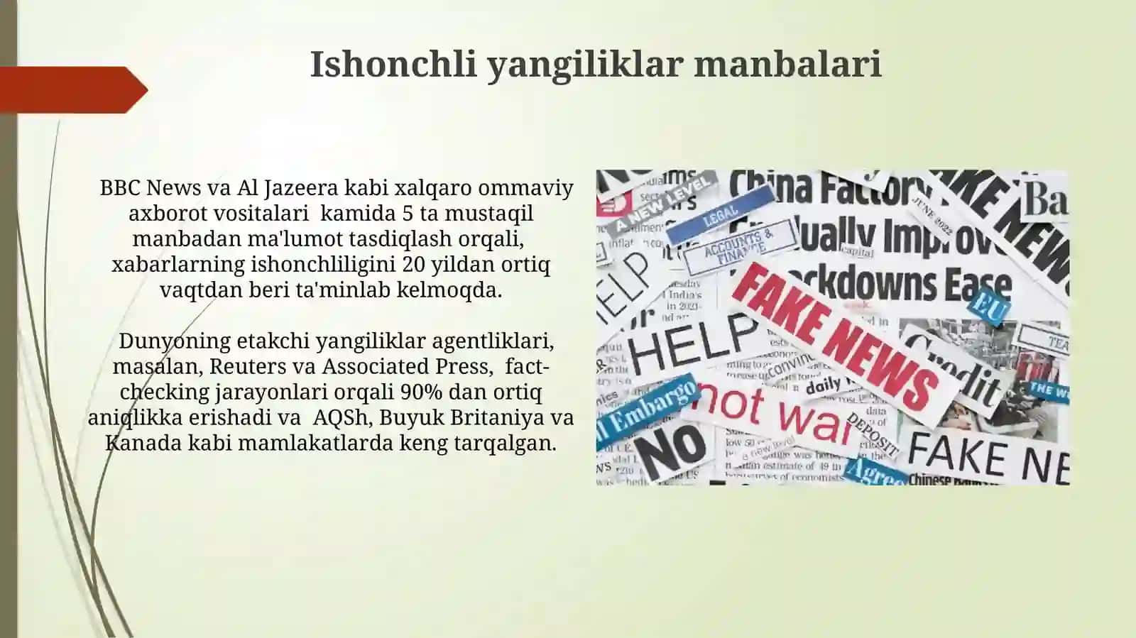 Ishonchli va Soxtalashtirilgan Yangiliklarni Aniqlash 4
