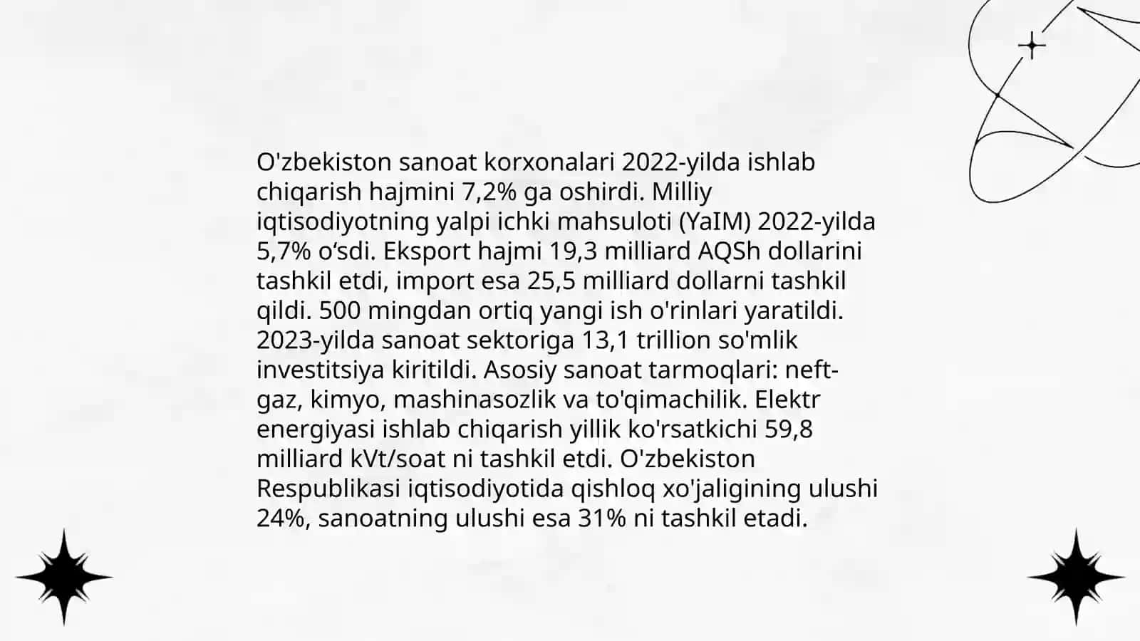 Sanoat korxonalari - milliy iqtisodiyotning asosiy bo‘g‘ini 4