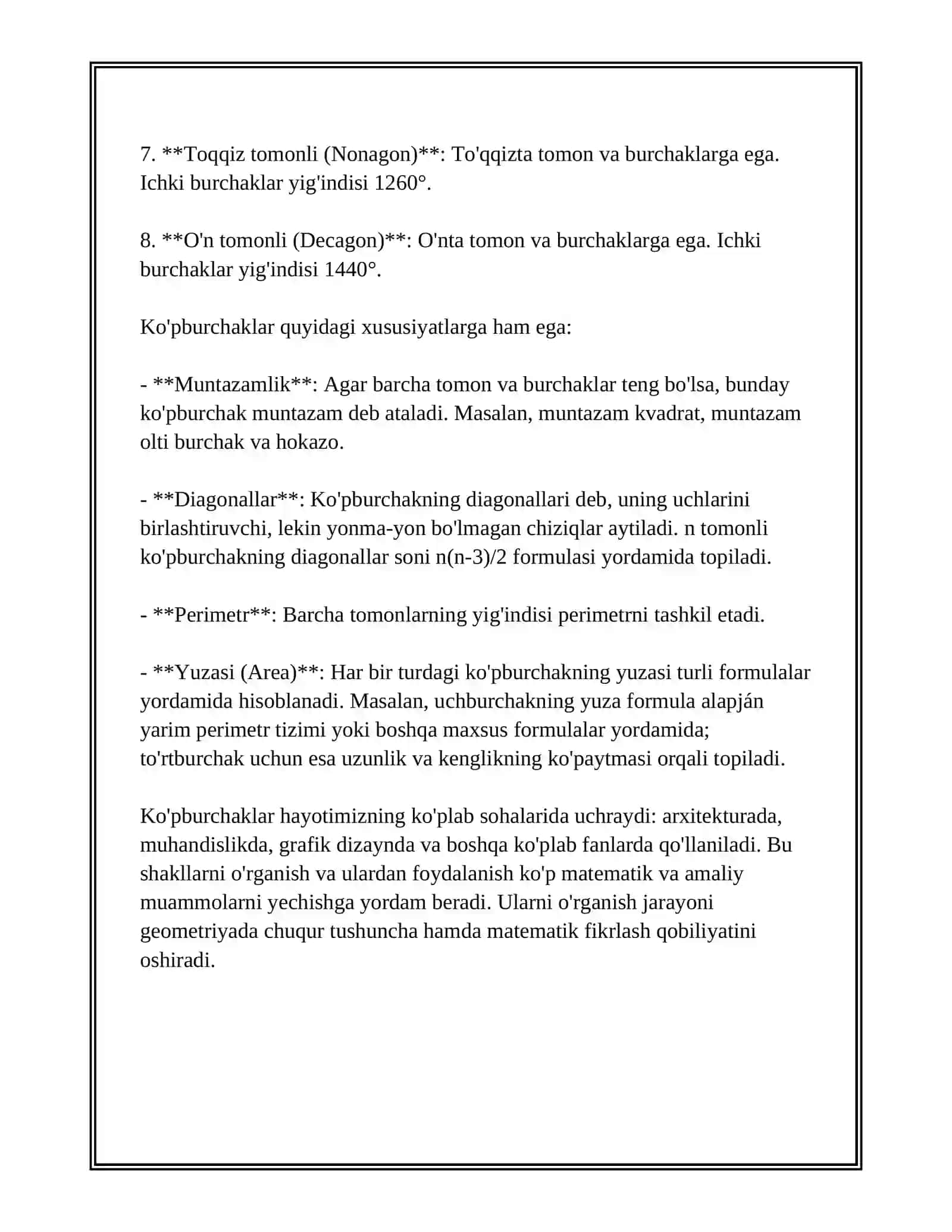 KO'BURCHAKLAR PERIMETRI HAMDA YUZASINI HISOBLASH 4