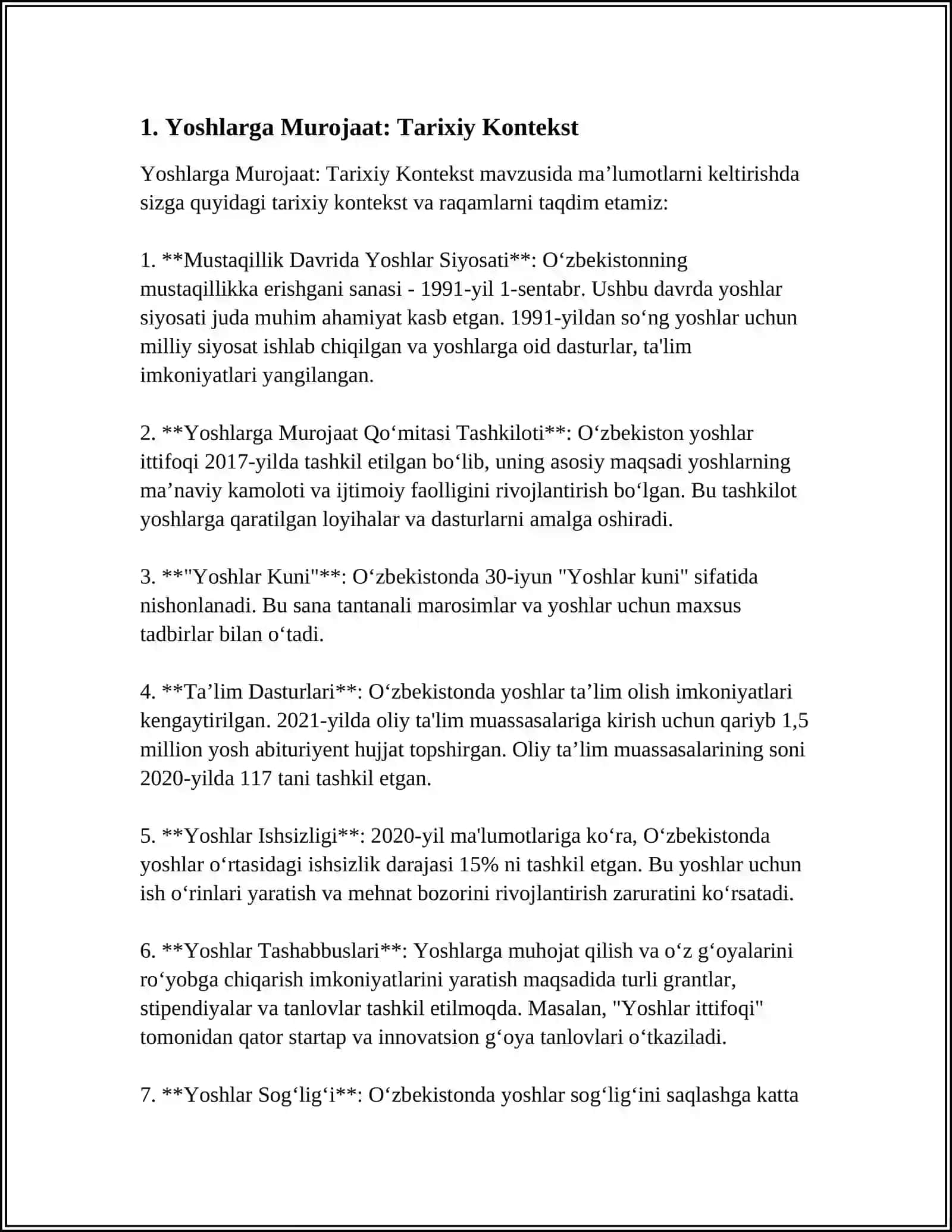 M.BEHBUDIYNING "YOSHLARGA MUROJAAT" VA "MUBTARAM YOSHLARGA MUROJAAT" MAQOLALARINI TAHLIL ETISH VA ESSE TAYYORLASH 4
