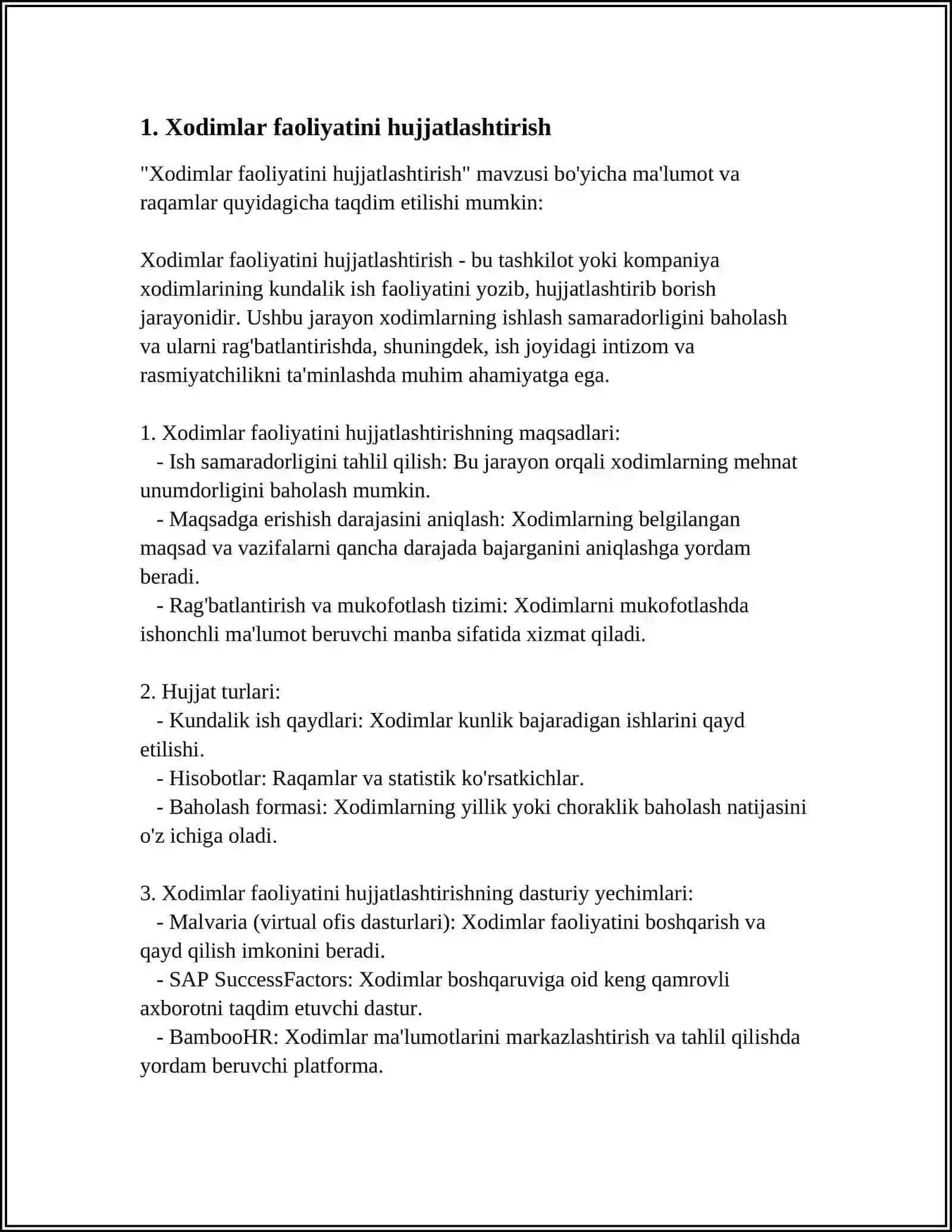 Xodimlar faoliyatini hujjatlashtirish 4
