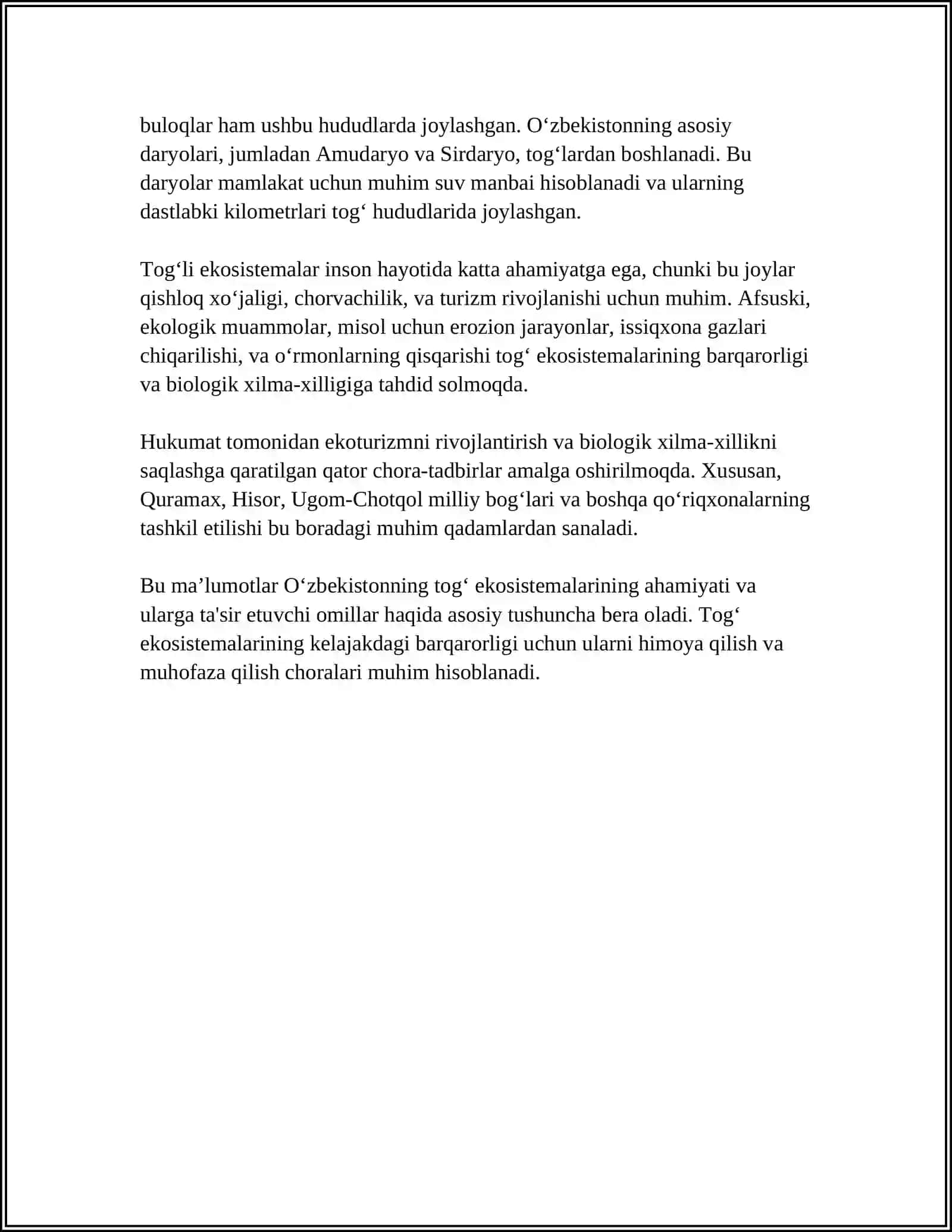 OZBEKSTONNING TÀBIYIY EKOSISTEMASI 4