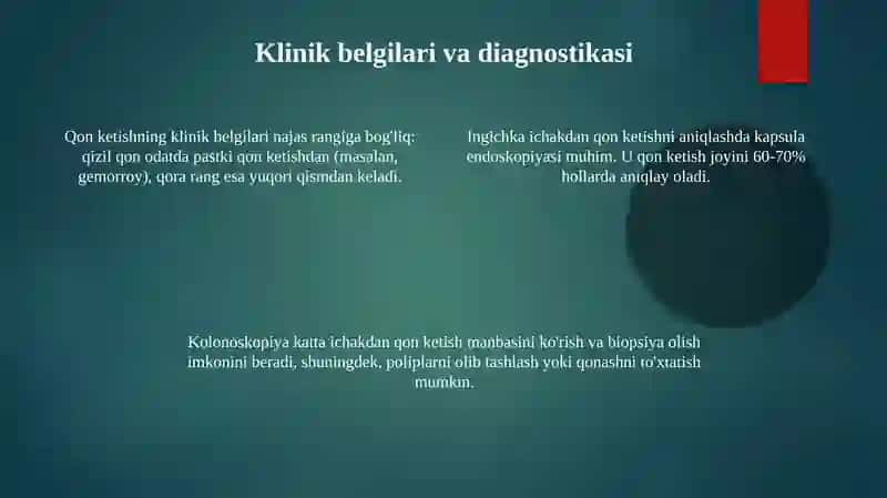 Ingichka va yoʼgʼon ichakdan qon ketishi 4