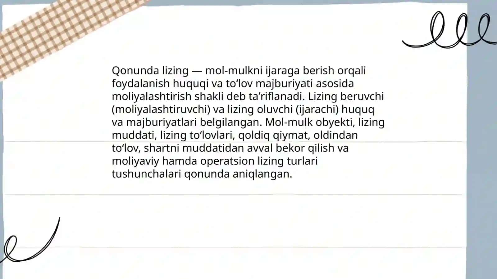 Oʻzbekiston Respublikasining Lizing toʻgʻrisidagi qonuni 4