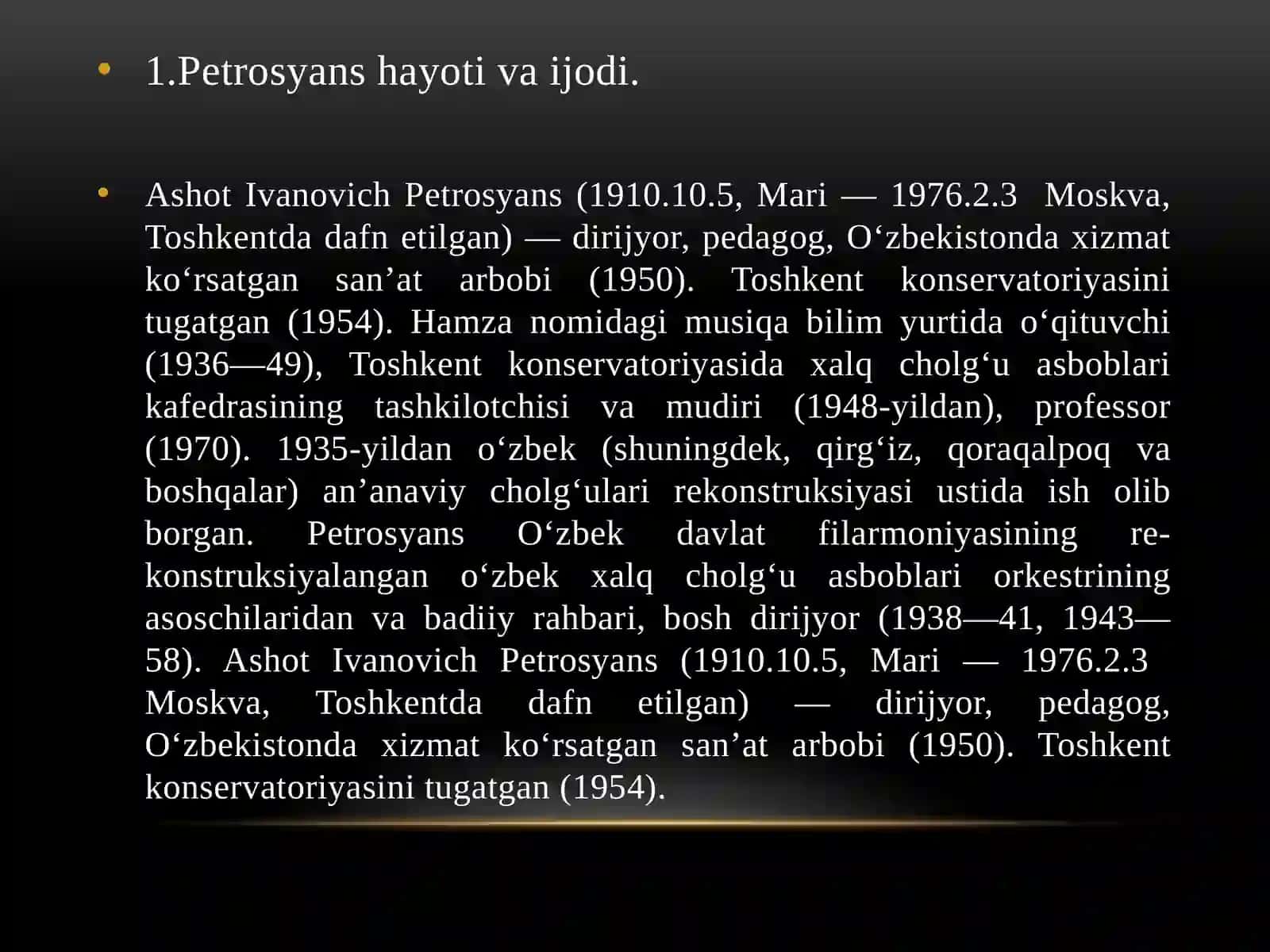 Petrosyans rahbarligi daxalq cholg'ularini tizimlari va modernizatsiyalashtirish 4