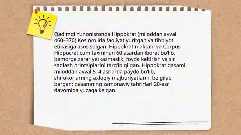 Tibbiyot etikasining tarixi 4