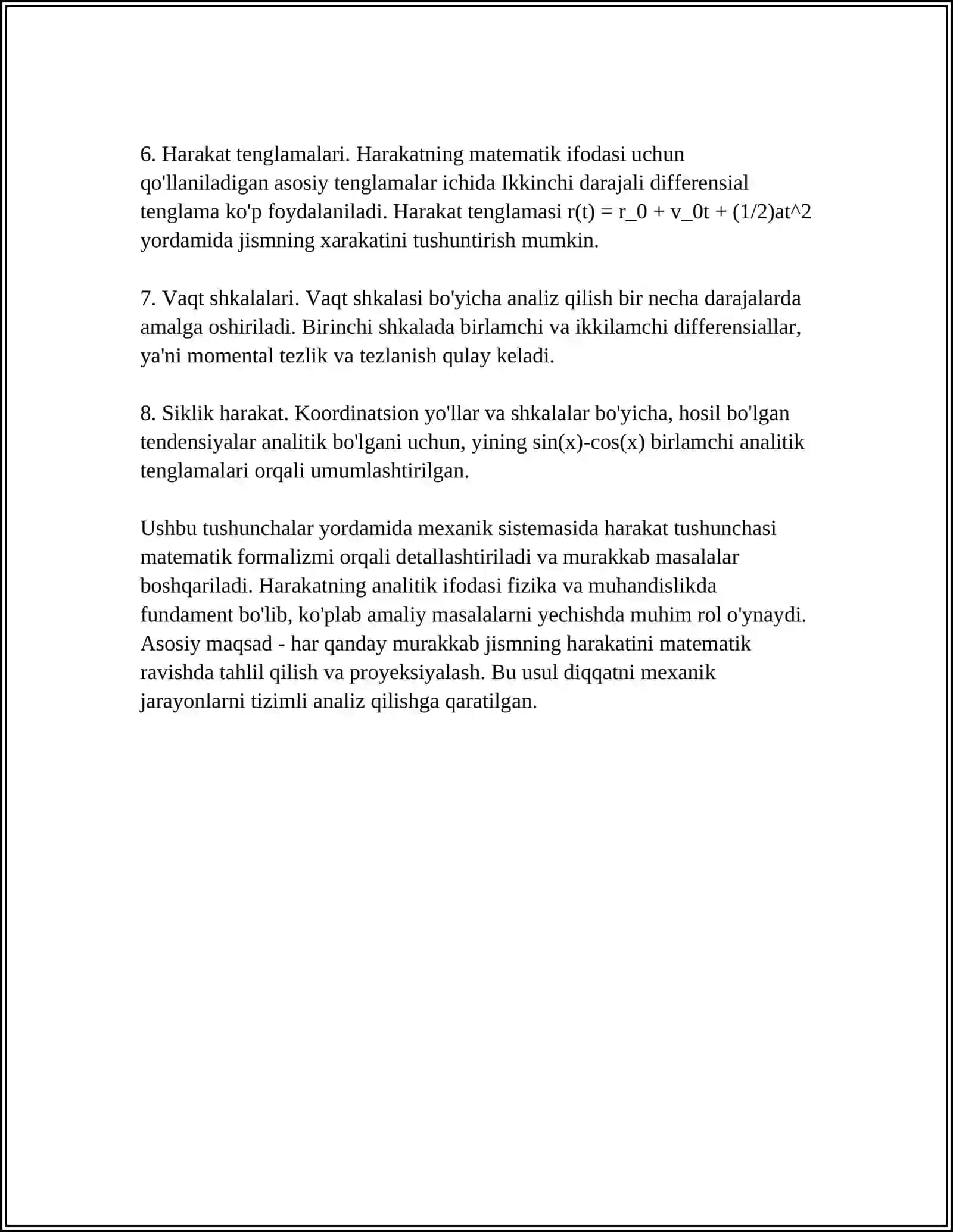 HARAKATNING ANALITIK IFODASI 4