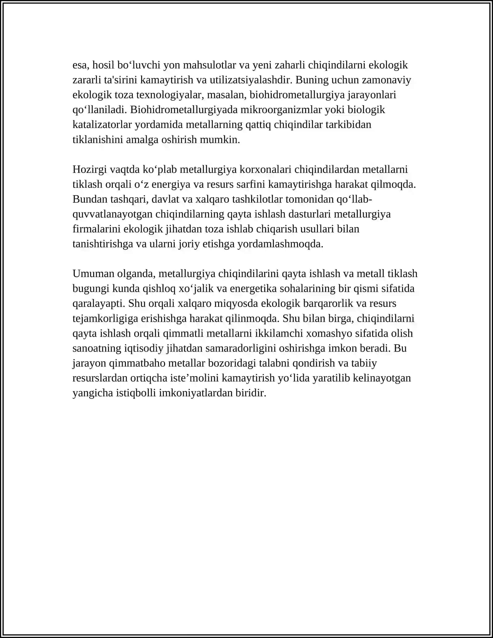 SANOAT CHIQINDILARINING OʻTILZATSIYA YOʻNALISHLARI 4