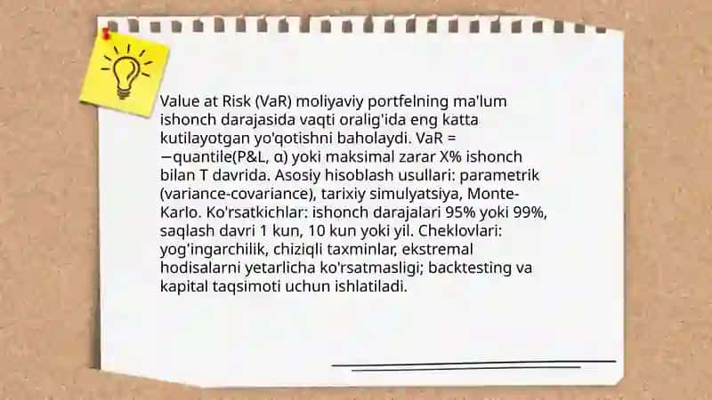 Moliyaviy risklarni boshqarish usullari 4