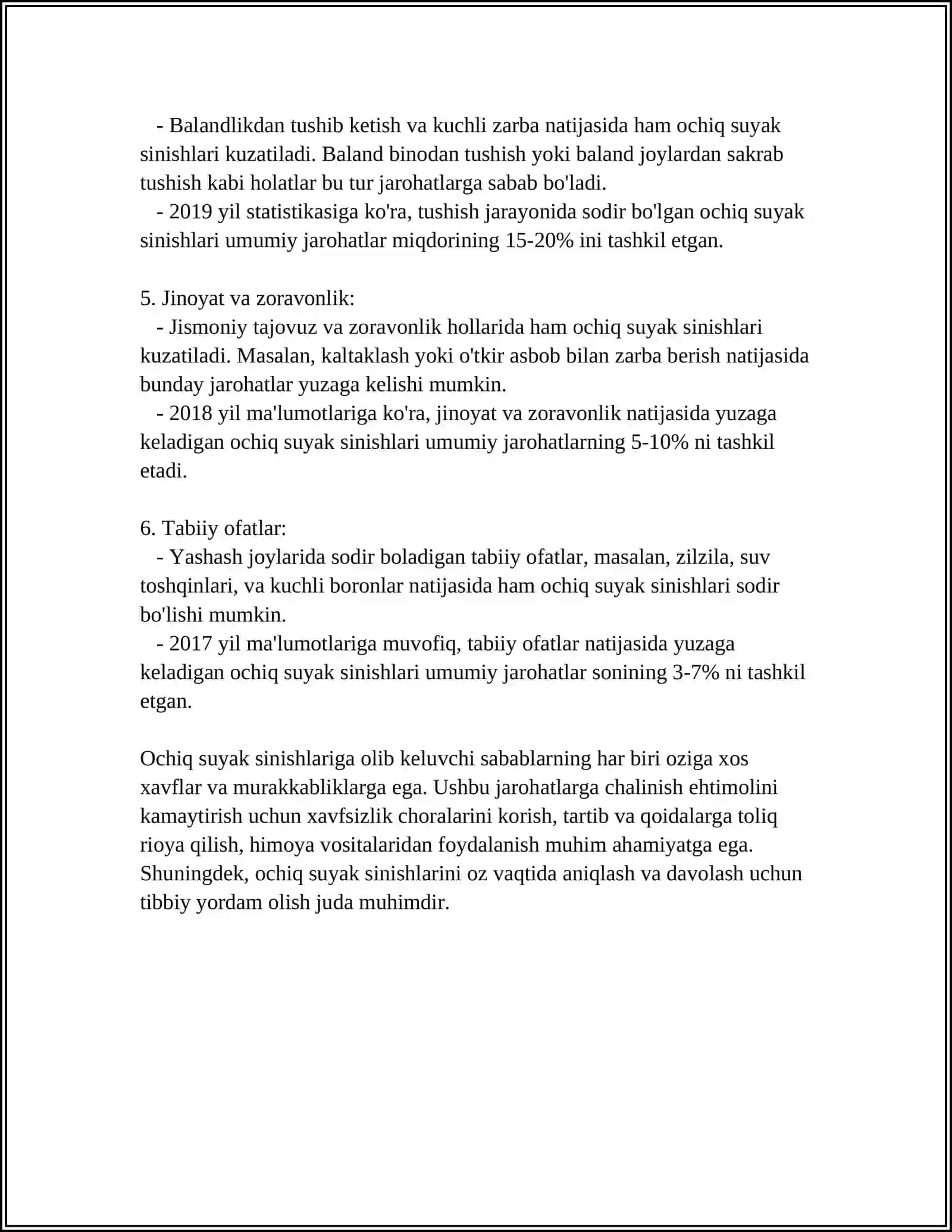 OCHIQ SINISHLAR. TRAVMATIK OSTEOMIYELIT 4