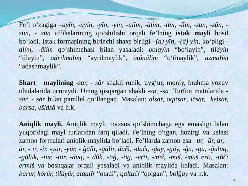 QADIMGI TURKIY TILDA FE’LSOʻZTURKUMI 4