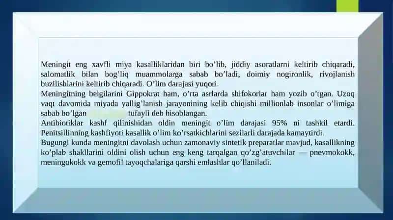 MENINGIT KASALLIGINING KELIB CHIQISH SABABLARI VA ASORATLARI 4